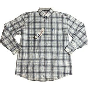 Mens Wrangler Cowboy Cut Collection George Strait Plaid Button Shirt XL